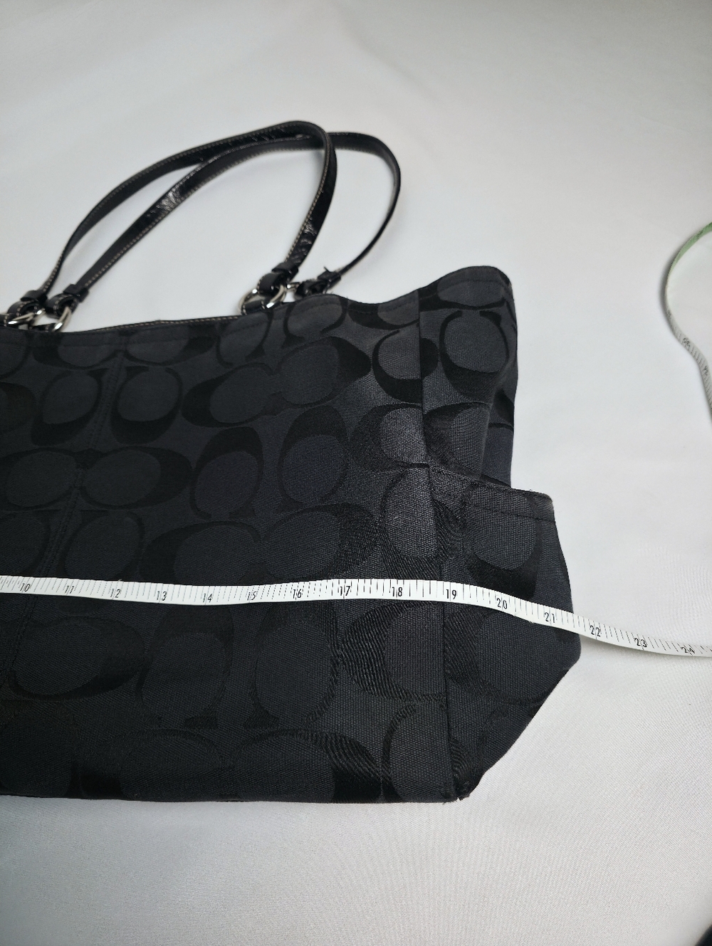 PROJECT Coach Black Canvas Tote 'C' Monogram Huge Shoulder Laptop Diaper Bag Y2K - Picture 15 of 16